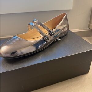 Coach Metallic Silver Flats